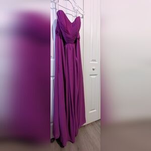 David's Bridal Strapless Gown in Vibrant Fusia Raspberry 14